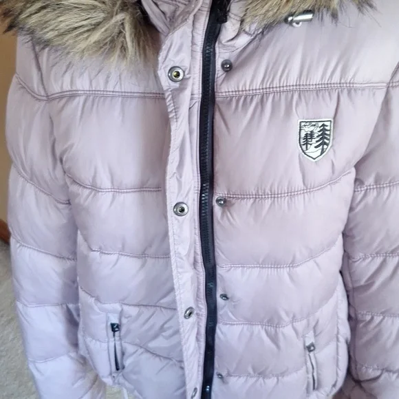 Y2K American Eagle Outfitters Lavendar Faux Fur Removable Hood Size XL/TG - Picture 7 of 12